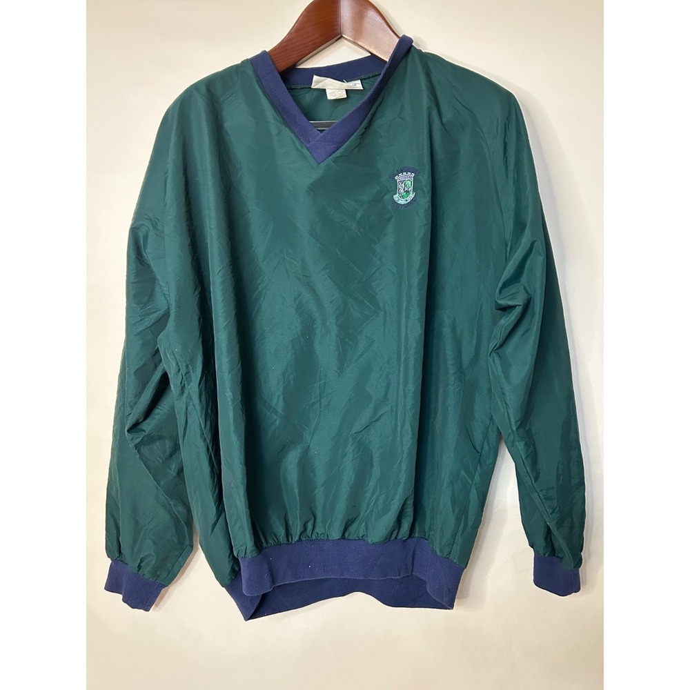 Vintage St. Andrews Scotland Pullover Windbreaker Green Blue Trim  Golf Wear‎